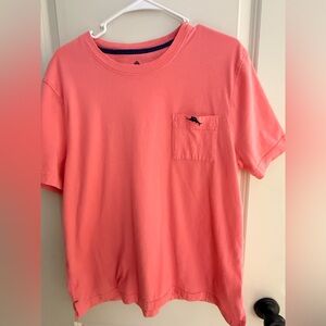 Tommy Bahama Bali Skyline Logo T-Shirt Salmon Pink Coral Pima Cotton sz L